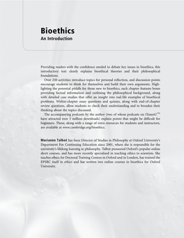 Bioethics an Introduction