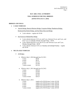 BRIDGES and TOLLS • 2 AXLE VEHICLES • Anti