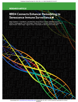 BRD4 Connects Enhancer Remodeling to Senescence Immune Surveillance