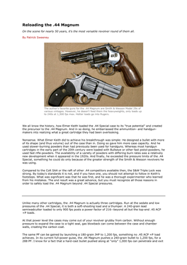 Reloading the .44 Magnum