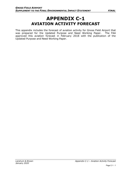 Appendix C-1: Aviation Activity Forecast[PDF]