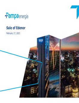 Sale of Edenor February 17, 2021 Disclaimer