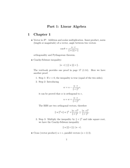 Part 1: Linear Algebra 1 Chapter 1