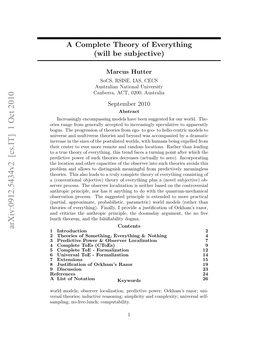 A Complete Theory of Everything (Will Be Subjective)