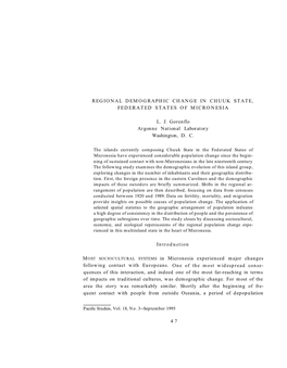 Regional Demographic Change in Chuuk State, Federated States of Micronesia