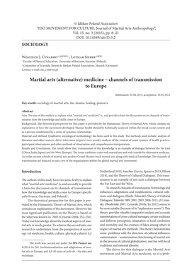 Martial Arts (Alternative) Medicine – Channels of Transmission to Europe