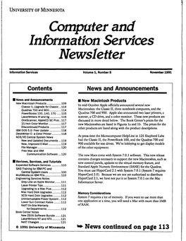 Computer and Information Services Newsletter