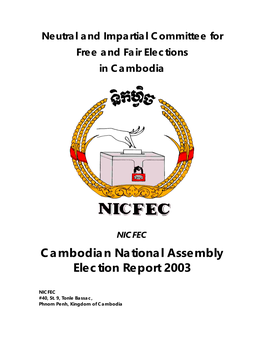 Cambodian National Assembly Election Report 2003
