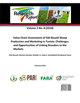 8 (2018) Value Chain Assessment of Sidi Bouzid Sheep Production And