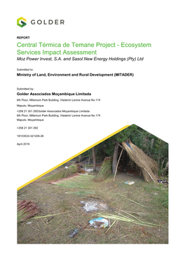 Central Térmica De Temane Project - Ecosystem Services Impact Assessment Moz Power Invest, S.A