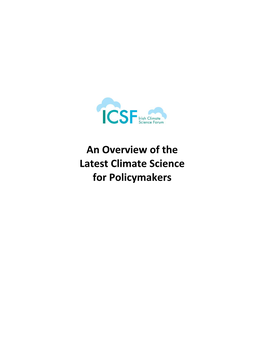 An Overview of the Latest Climate Science for Policymakers ‐ Latest Climate Science, Feb 2019