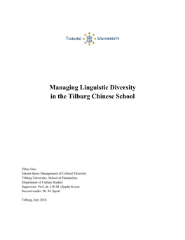 Managing Linguistic Diversity in the Tilburg Chinese School