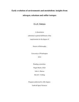 Insights from Nitrogen, Selenium and Sulfur Isotopes