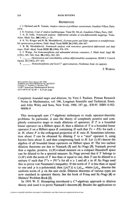 Completely Bounded Maps and Dilations, by Vern I. Paulsen. Pitman Research Notes in Mathematics, Vol