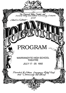1992 Iolanthe Show Program