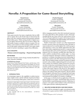 Novella: a Proposition for Game-Based Storytelling