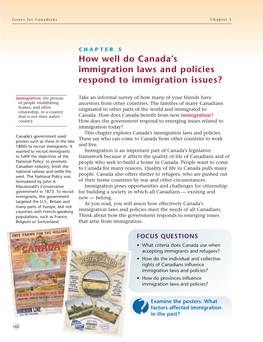 How Well Do Canada's Immigration Laws and Policies Respond To