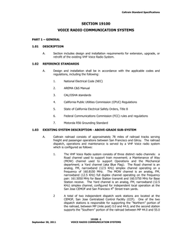 Section 19100 Voice Radio Communication Systems