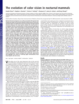 The Evolution of Color Vision in Nocturnal Mammals