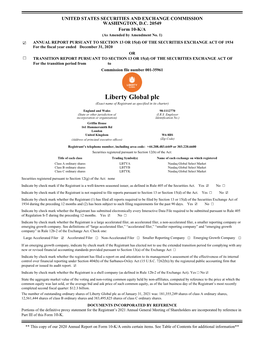 Liberty Global Plc (Exact Name of Registrant As Specified in Its Charter)