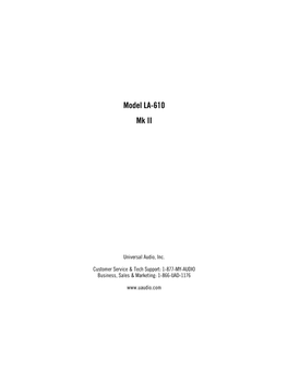 LA-610 Mk II Manual-FINAL