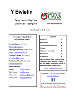 Bwletin Gwanwyn 2017.Pub