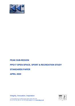 Peak Sub Region PPG17 Open Space Study