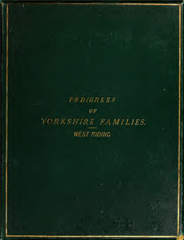 Pedigrees of the County Families of Yorkshire