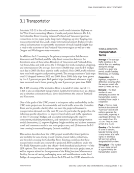 Columbia River Crossing FEIS Ch. 3 Sect. 1 Transportation