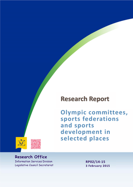 Research Report Entitled "Olympic Committees, Sports Federations And
