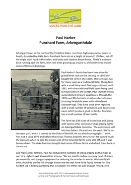 Paul Harker Punchard Farm, Arkengarthdale