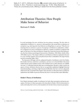 Attribution Theories: How People Make Sense of Behavior