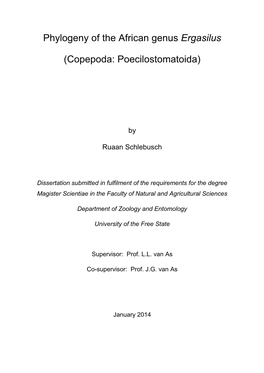 Phylogeny of the African Genus Ergasilus (Copepoda