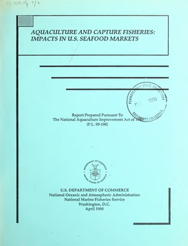 Aquaculture and Capture Fisheries : Impacts in U.S. Seafood Markets