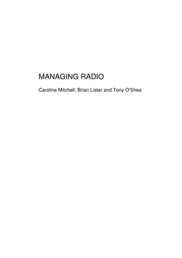 Managing Radio