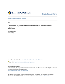 The Impact of Parental Narcissistic Traits on Self-Esteem in Adulthood