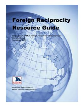 2009 Foreign Reciprocity Resource Guide