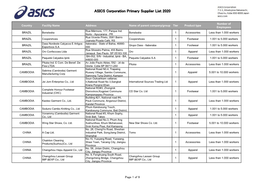 2. Asics Corporation Primary Supplier List 2020