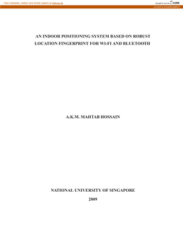 An Indoor Positioning System Based on Robust Location Fingerprint for Wi-Fi and Bluetooth