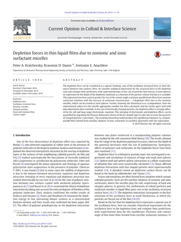 Depletion Forces in Thin Liquid Films Due to Nonionic and Ionic Surfactant