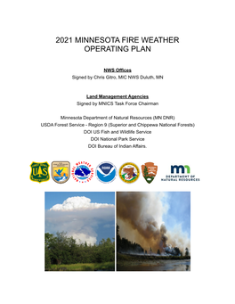 2021 Minnesota Fire Weather Annual Operating Plan