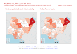 Nigeria, Fourth Quarter 2019: Update on Incidents According to the Armed Conflict Location & Event Data Project