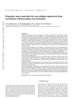 Progenitor Mass Constraints for Core-Collapse Supernovae