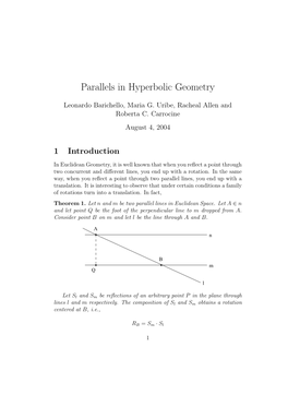 Parallels in Hyperbolic Geometry