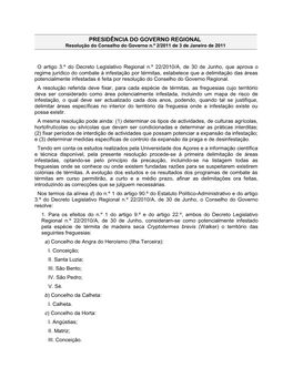 Resolução Do Conselho Do Governo N.º 98/2011 De 28 De Julho De 2011