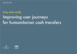Iraq Case Study Improving User Journeys for Humanitarian Cash Transfers