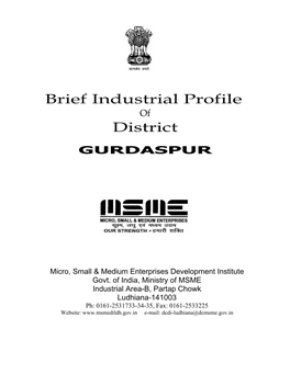 Brief Industrial Profile District
