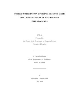 Stereo Calibration of Depth Sensors with 3D