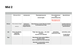 Mycology Summary -1