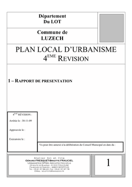 Plan Local D'urbanisme En Vigueur